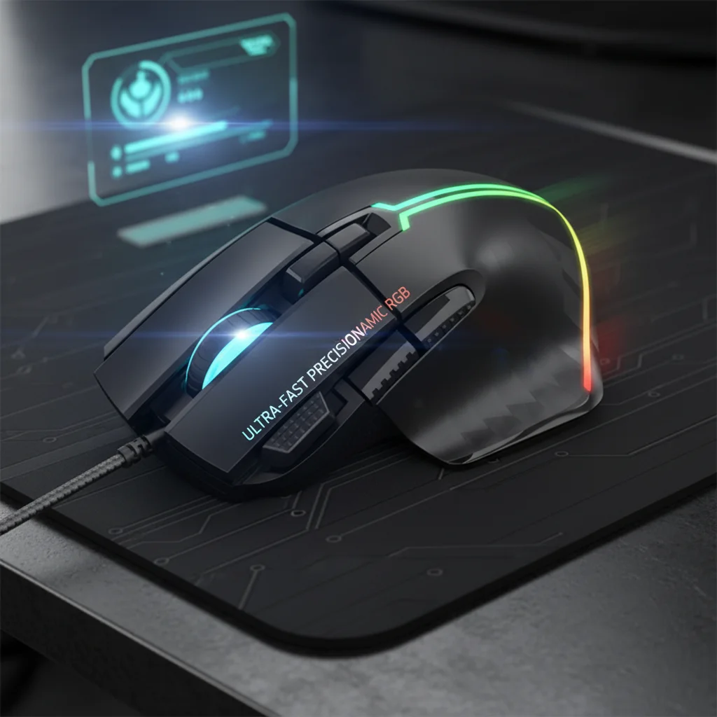 IMICE T50 Wired Gaming Mouse, 12800 DPI RGB Backlit 8 Programmable Buttons Ergonomic Design USB Optical Gamer Computer Mice - 3