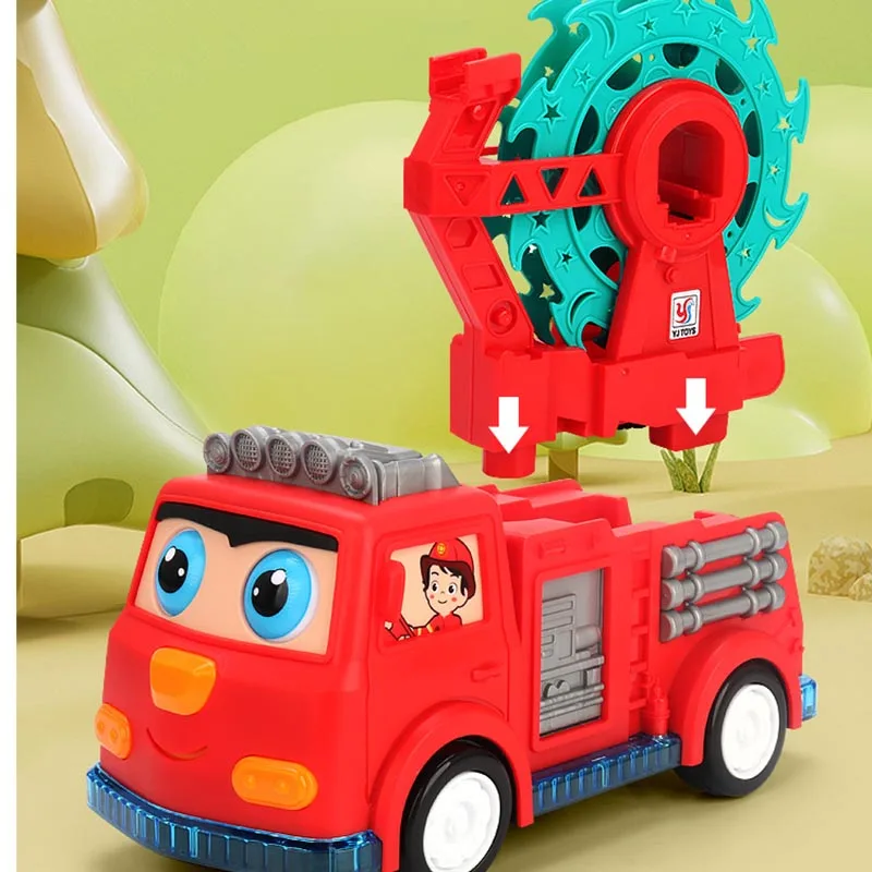 Children's Toy  Electric Fire Duck Ferris Wheel Railcar Car Universal Light Music Track Combined With Fire Truck With Music 5