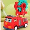 Children's Toy  Electric Fire Duck Ferris Wheel Railcar Car Universal Light Music Track Combined With Fire Truck With Music 5