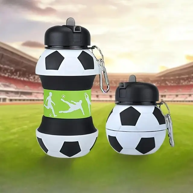 Botella de agua de fútbol plegable: Portátil y Anticaídas | Emoape