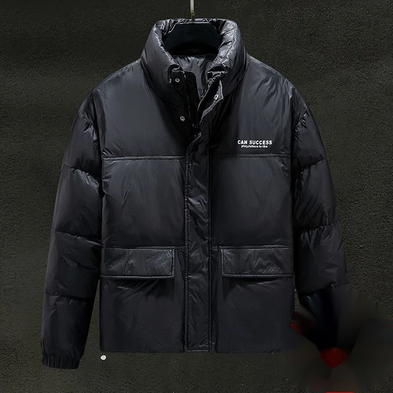 Classic down men's winter new white duck down short bread casual stand collar thickened thermal jacket_voghion.com