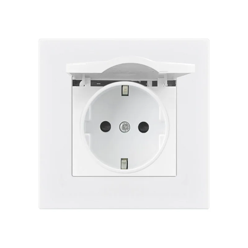 

White Plastic PC Panel Electrical Indonesia EU Germany Standard Wall Sockets Type C USB Waterproof Outlets