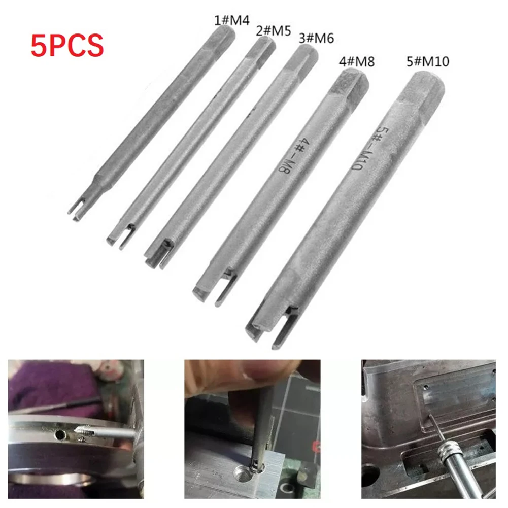 5pcs M4 M5 M6 M8 M10 Screw Extractor Broken Damaged Bolt Tap Extractor Guide Easy Wire Screw