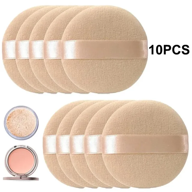 Borla de maquillaje redonda profesional: Pack 5/10 Pcs Suave | Emoape