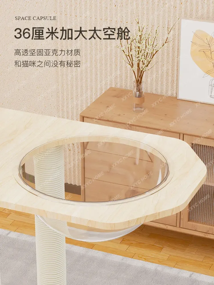 Solid Wood Cat Climbing Rack Sisal Rack Large Integrated VillaNest Does Not Cover Space Capsule Tower Tree