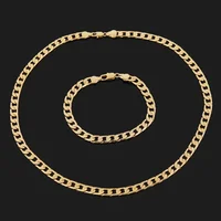 Nouveau Original 925 argent Sterling 18K or exquis 8MM géométrie bracelets collier pour femmes hommes créateur de mode ensemble de bijoux 2