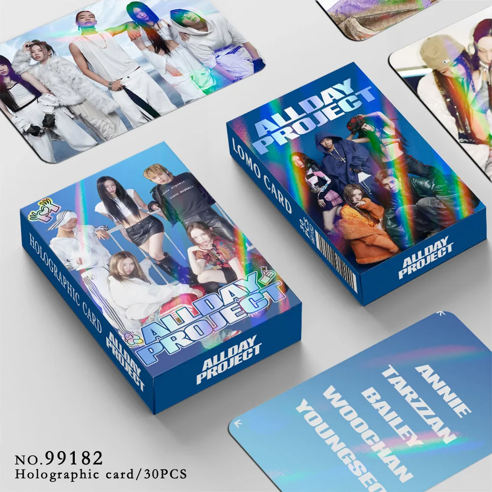 KPOP ALLDAY PROJECT 30Pcs/Box Laser Lomo Cards Annie Tarzan Bailey