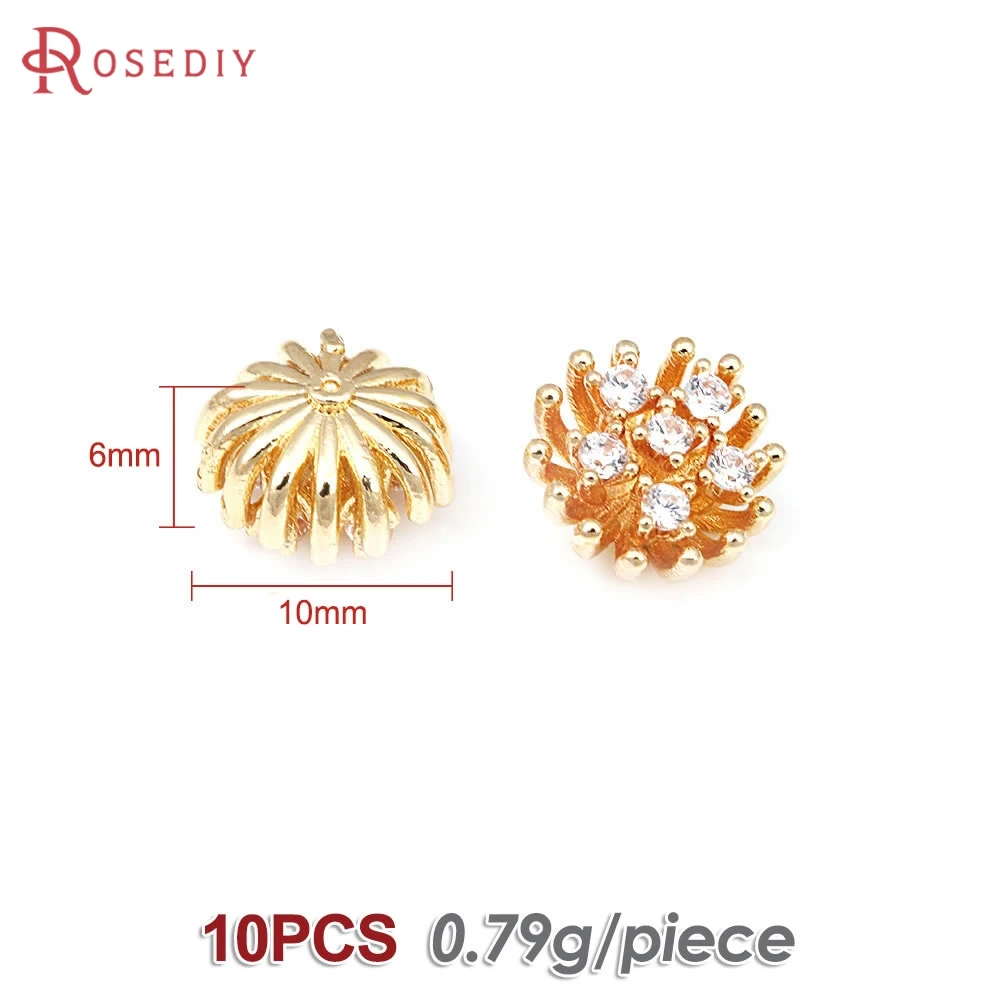 Elegant 18K Gold Brass Floral Bead Caps for DIY Jewelry & Earrings