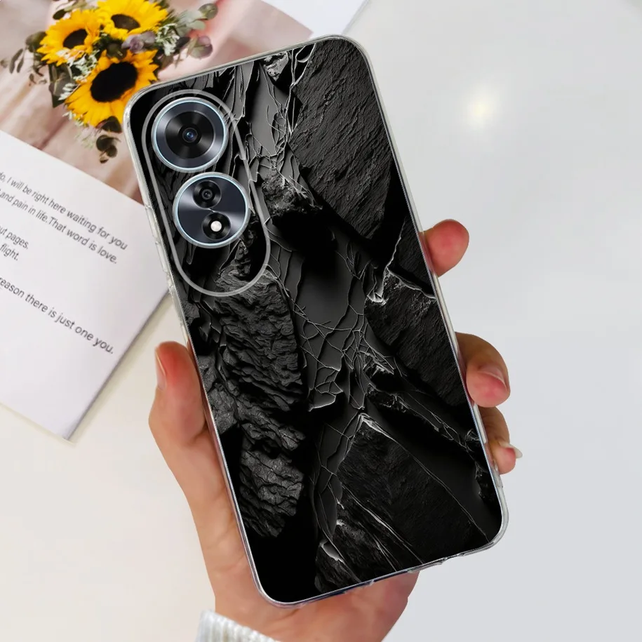 2024 New Stylish Flower Transparent Soft Silicone Slim Back Cover