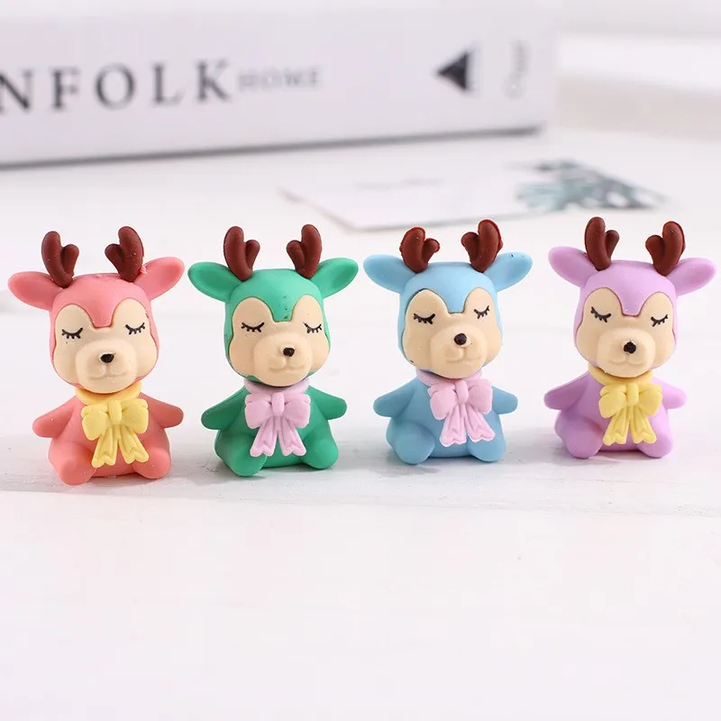 

2 шт., детские школьные ластики со съемным оленем