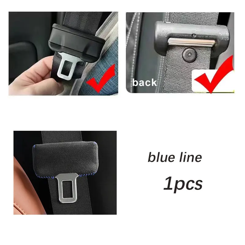 Seat Belt Protection Seat Belt Covers Seat Belt Protector Car Seat Belt Accessory Universal Car Seat Belt Buckle Clip Protector leather Interior Button Case Anti-Scratch Cover Safety Accessories