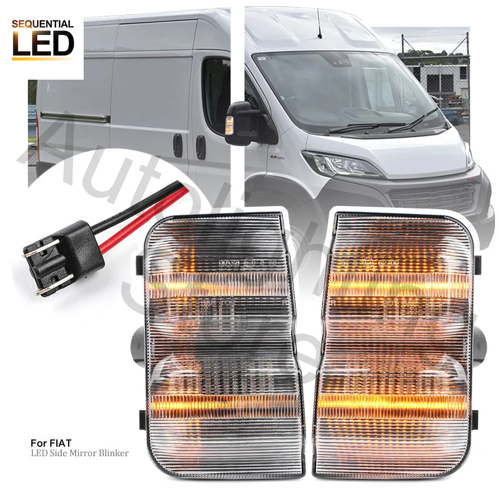 

2pcs For Fiat Ducato Peugeot Boxer Citroen Jumper Relay 2006-2022 RAM Promaster Dynamic LED Turn Signal Light Side Mirror lamp