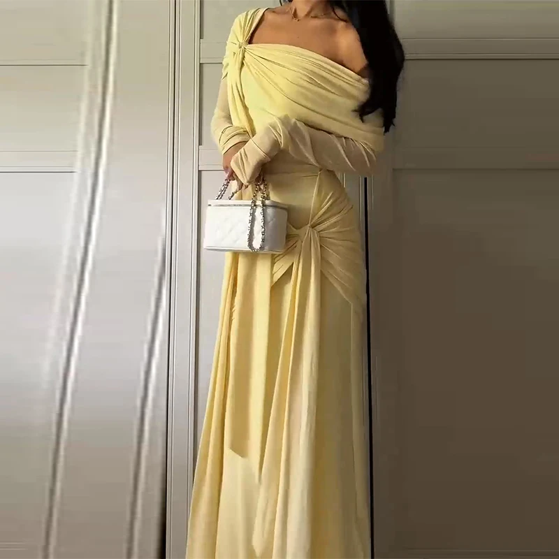 فستان نسائي Insweety برباط وأكمام طويلة