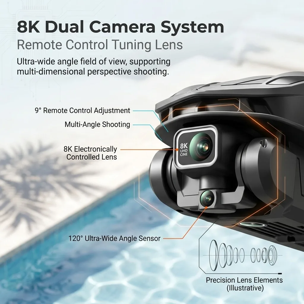 Nuovo Drone V168 Pro MAX 2026 con Doppia Fotocamera HD 8K, GPS, WIFI 5G, FPV 360° ° Drone Quadricottero RC con Evitamento Ostacoli e Motore Brushless - Image 2