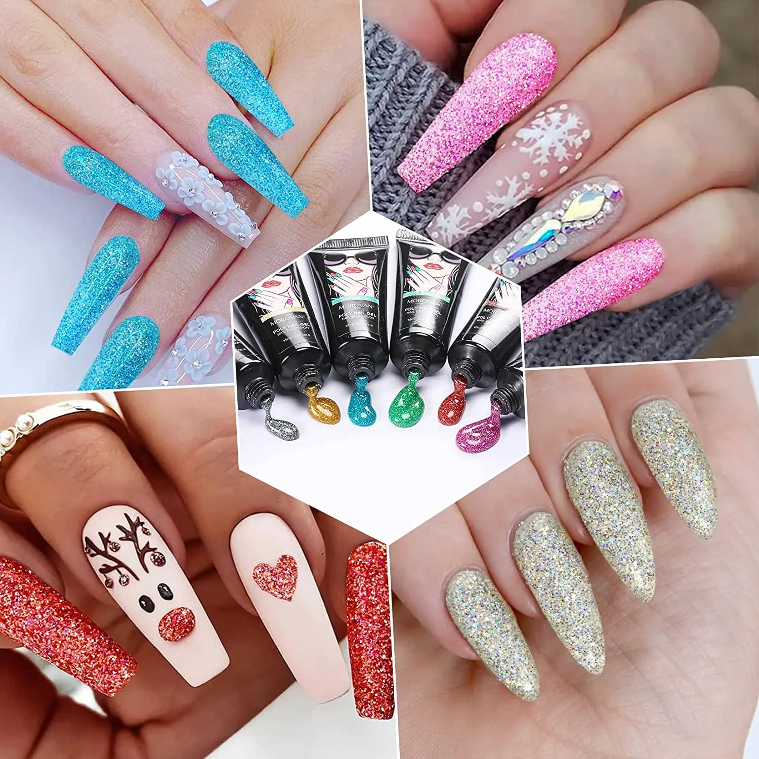 15 ミリリットルポリネイルジェル温度変色グリッター UV ネイル