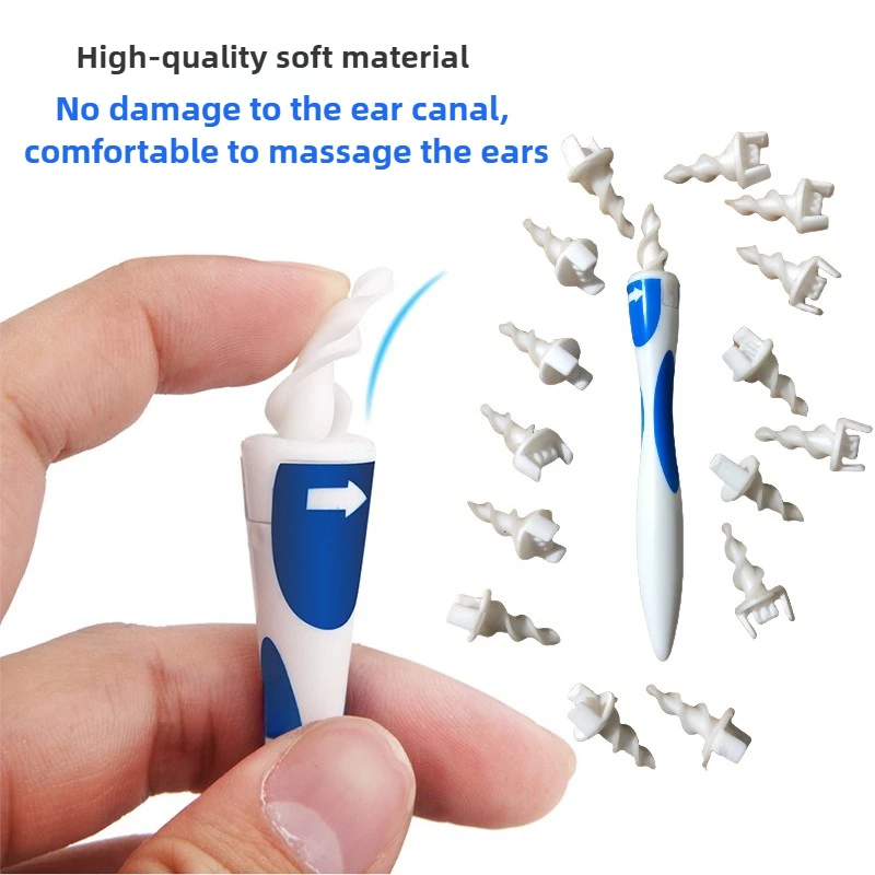 Soft Silicone Ear Wax Remover Tool with 16 Replacement Tips