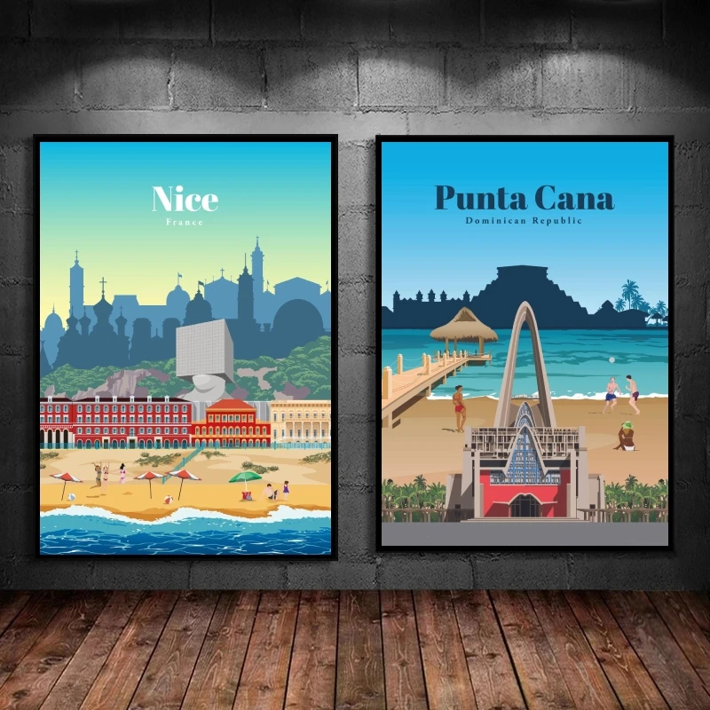 

Canvas Artwork Painting Travel to Nice Picture Print Wall Living Room Children Gifts Hanging Modular Prints Modern Home