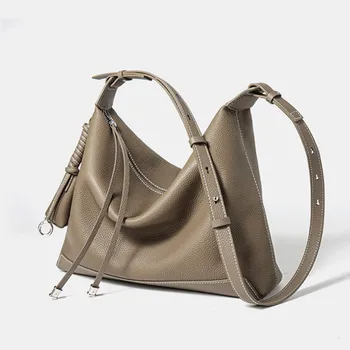 Borse da Donna: Borsa a Tracolla in Pelle di Mucca di Grande Capacità, Stile Casual Retrò per il Lavoro e il Tempo Libero