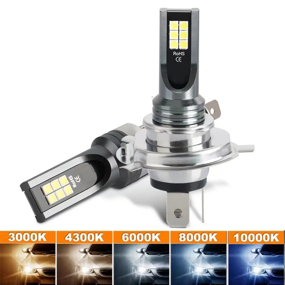 

2Pcs H4 H7 H11 H1 H3 H8 LED Headlight Fog Light Bulbs High Low Beam 80W White Blue 6000K Auto Driving Headlight High Low 12V 24V