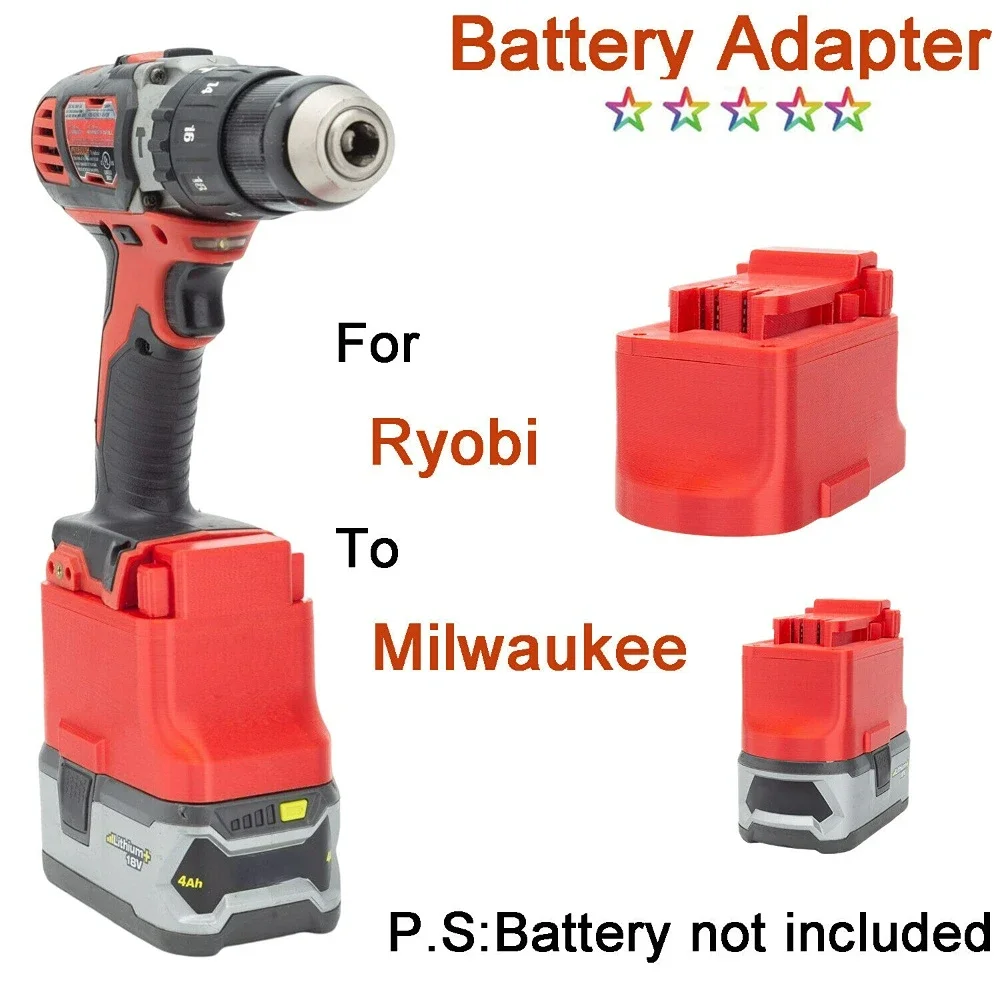 Adapter For RYOBI 18V Lithium Battery to for Milwaukee 18v Cordless Power Tools  (Not include tools and battery)