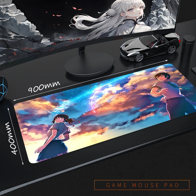 

Mousepad Home Custom Large New Desk Mats E-sports MousePads Anime Your Name Natural Rubber Gamer Office Laptop Desktop Mouse Pad