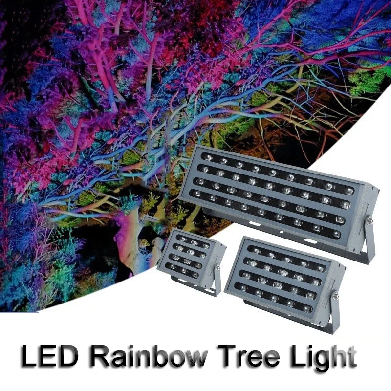Outdoor Garden Rainbow Floodlights Tree Dyeing Lights 30W Colorful Floodlights Landscape Green Plant Dyeing Lights Floodlights