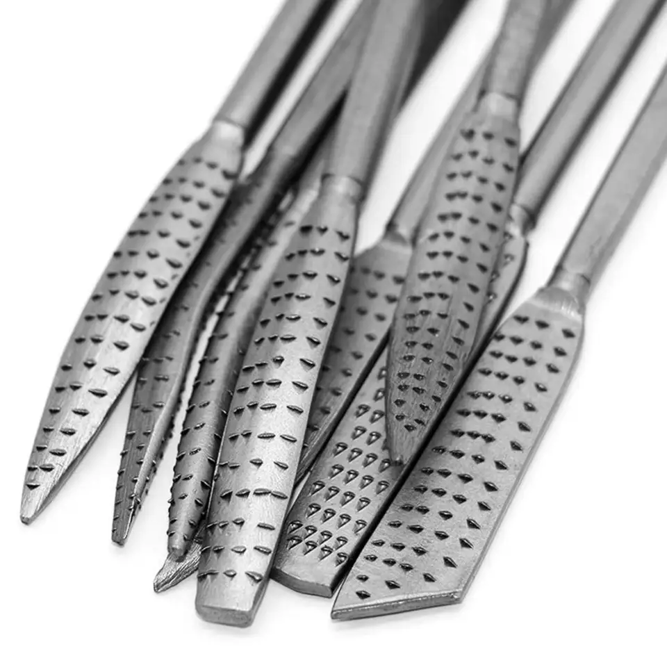 Lime File Curvo. File Doppia Punta Cera Intaglio Deposito Set - Foto 7