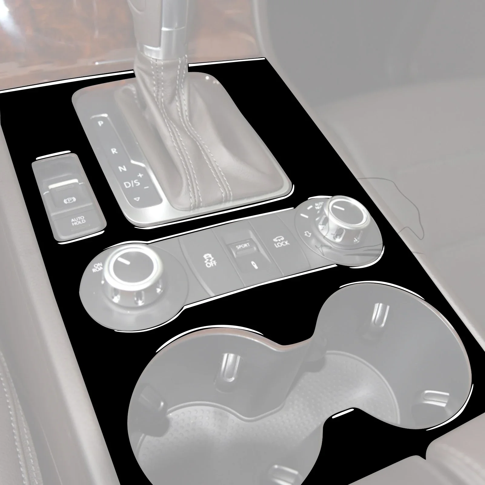 피아노 블랙 플라스틱 인테리어 중앙 제어 기어 패널 트림 스티커, 폭스바겐 투아렉 2011-2018 자동차 인테리어 액세서리