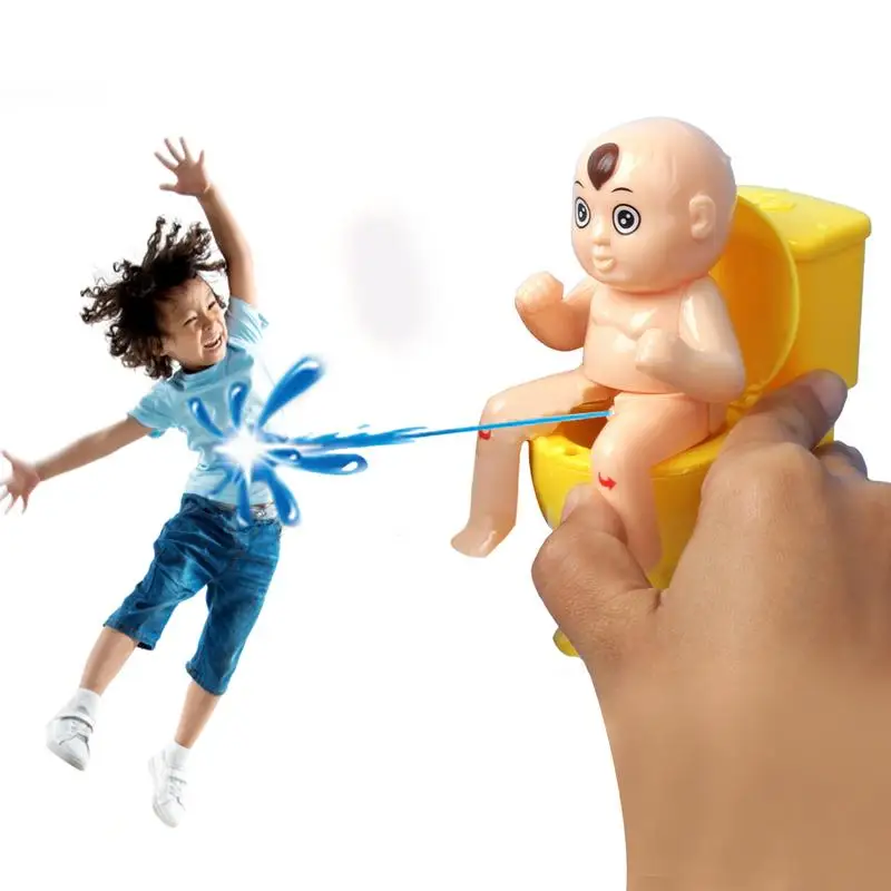 Peeing Boy Squirter Toys Squirt Wee Boy Sitting On The Toilet Innovative Compulsion Toilet Doll Toys For Children Men Kids