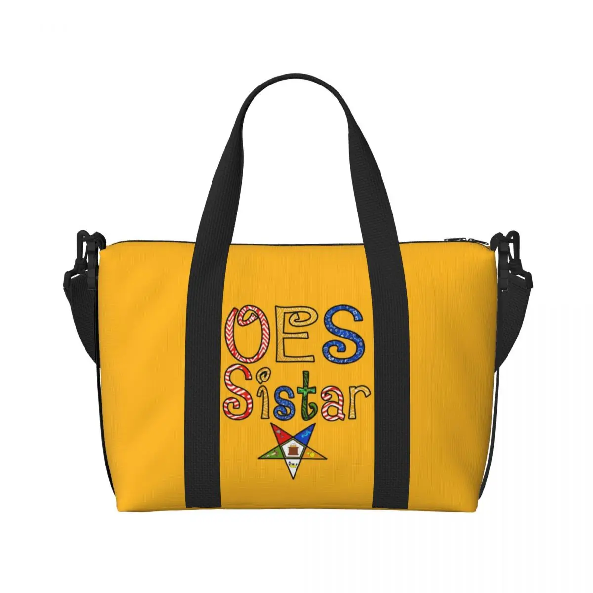 Order Of The Eastern Star Beach Tote Bag for Women Freemasonry Large Compartment Beach Gym Travel Bags