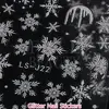 Glitter Christmas 3D Nails Stickers Snowflakes Xmas Elk Winter Snow Sliders Shiny Powder Design Heart French Nail Decals LS-J21 4