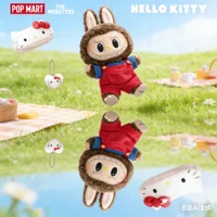 Popmart Labubu Monsters X Hello Kitty Vinyl Plush Doll Blind Box Cute Collectible Desktop Ornament Gift 1
