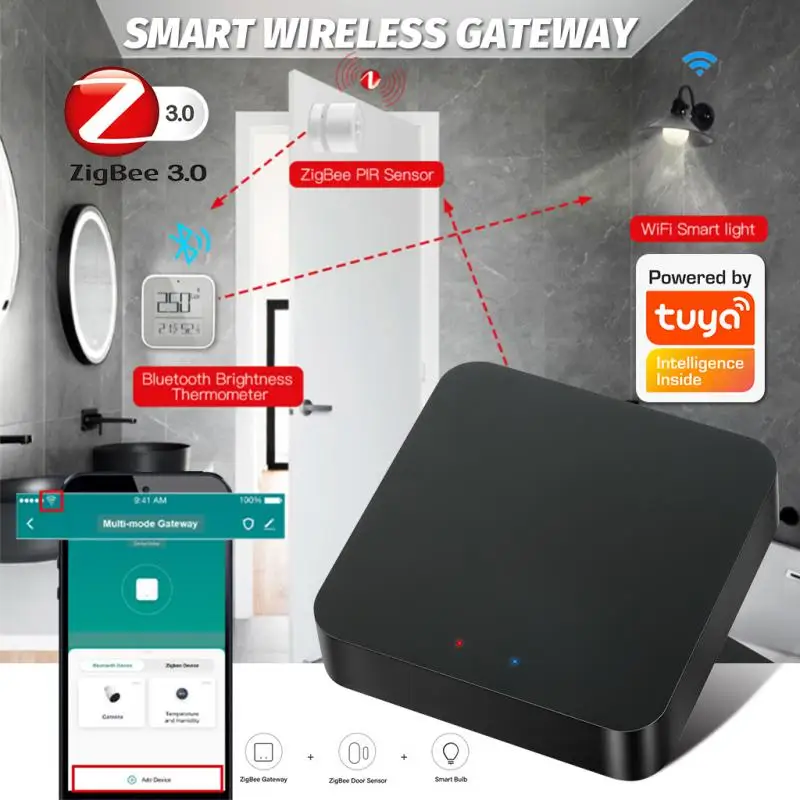 

Gateway Remotely Control Smart Home Hub,Gateway Bluetooth Hub Compatible With Alexa Google Voice Control,Multi-mode Mesh Zigbee