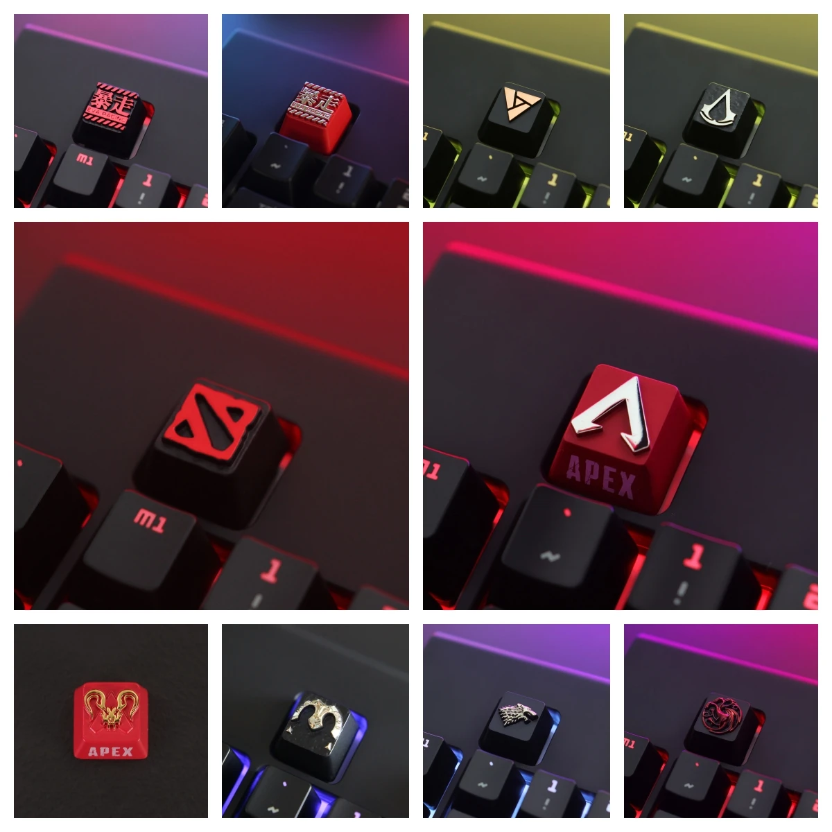 Dropshipping Artisan Zinc Aluminum Alloy Keycaps for Mechanical Keyboard Dota Odyssey R4 Height Stereoscopic Relief