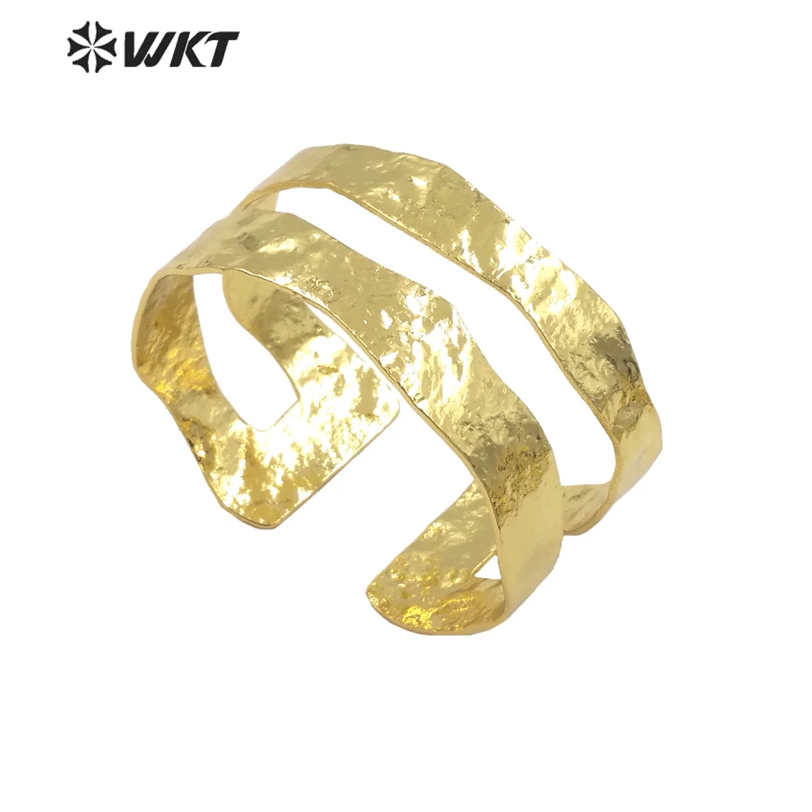 

WT-B654 Wholesale 18K Real Gold Plated Yellow Brass Resist Tarnishable Fashion Simple Bangle For Party 10PCS
