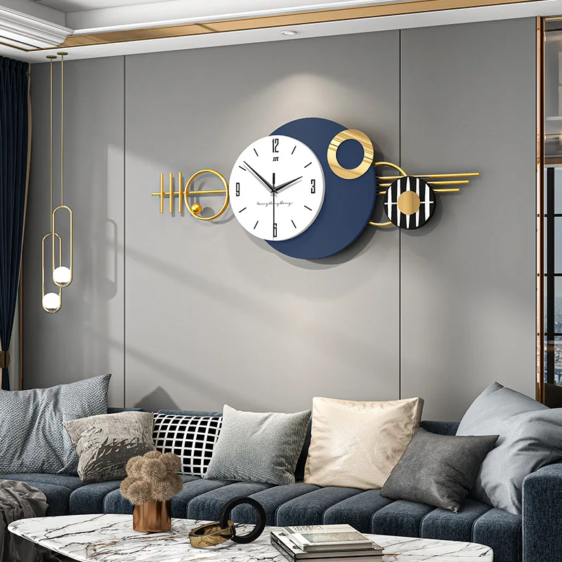

Fashion Creative Wall Clock Simple Living Room Decorative Clock Wall-Mounted Home Restaurant Wallpaper High-End Entry Lux Clock