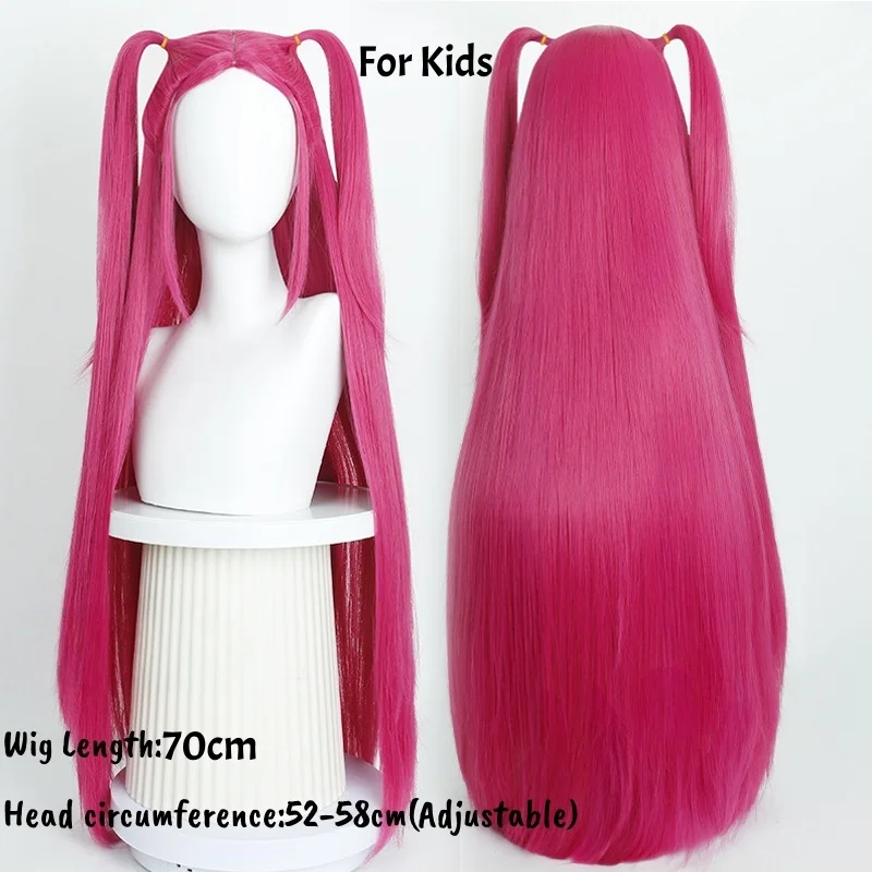 Peluca Trenzada Morada Para Cosplay Infantil - Fibra Sintética Resistente Al Calor, Gorro Ajustable, Ideal Halloween
