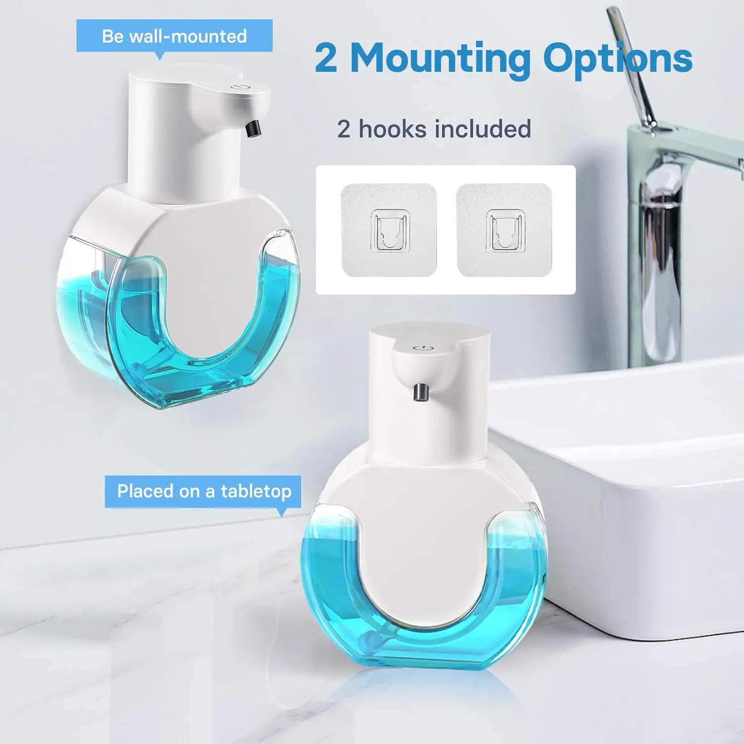 420ml Countertop or Wall-Mounted 4-Levels Adjustable Foam/Gels - Image 2