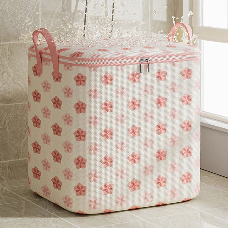 Large Capacity Clothes Storage Bag FoldablePortable Clothes Organizer Tidy Suitcase Storage Box Container Bags with Handle 5