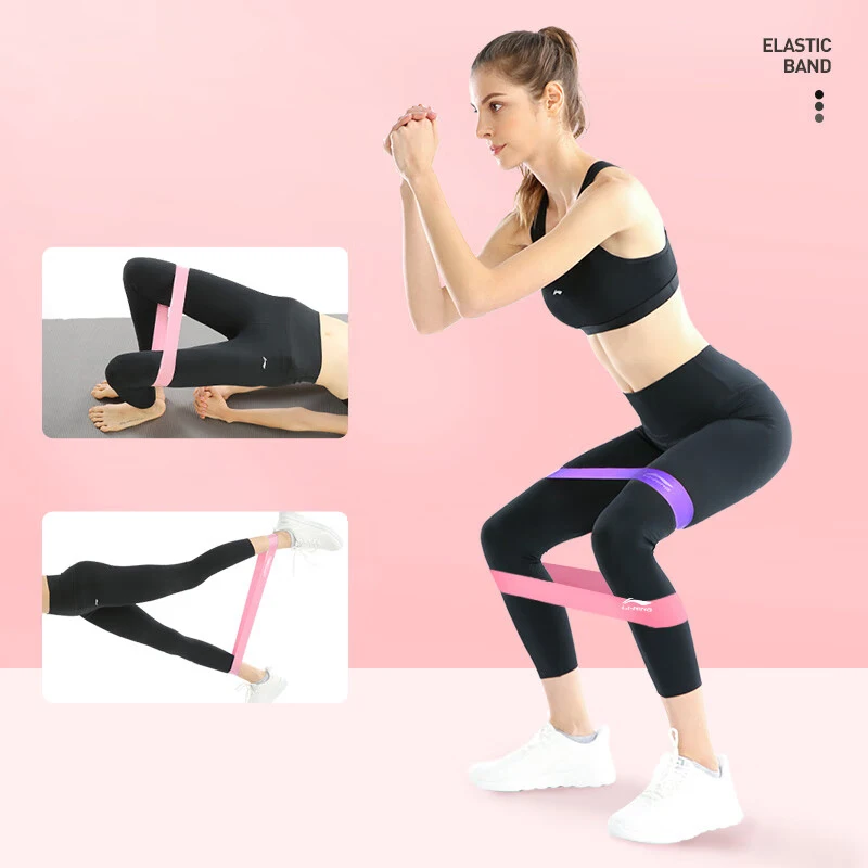 Li-Ning Women Yoga Elastic Band Strength Training Fitness Buttocks Lifting Stretching Tension Rope 2pcs fitness resistance band fitness accessories