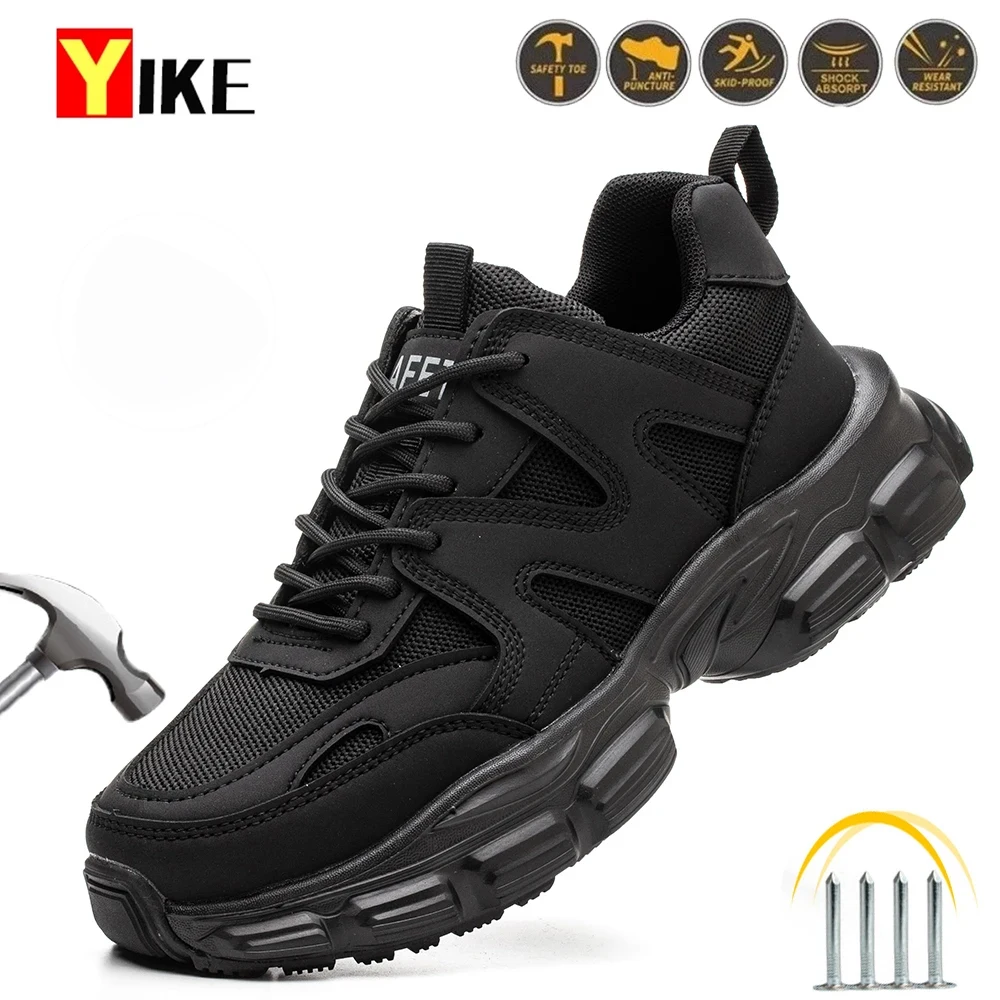 Safety Shoes Women Anti-smash Anti-puncture Breathable Lightweight Work Sneakers Indestructible Boots