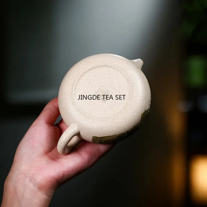 180ml Yixing Yixing Purple Clay Teapot Raw Mineral White Mud Hand Painted Follicle Teapot Business Gift