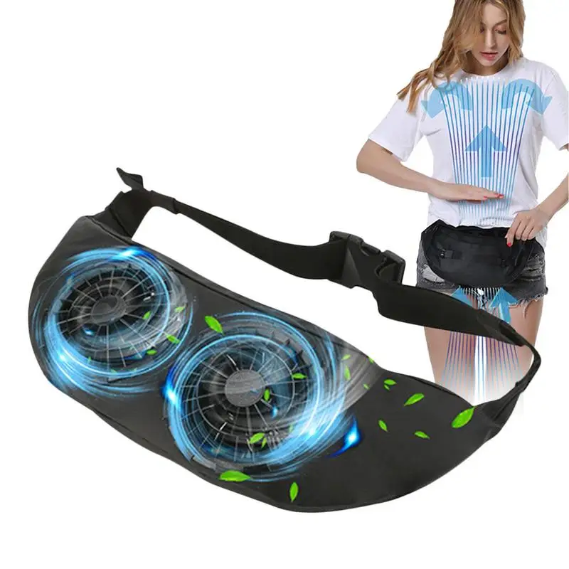 

Waist Packs Fanny Bag Waterproof Workout Waist Pack With 2 Fans Hip Bum Chest Belly Back Bags With Adjustable Belt Strap