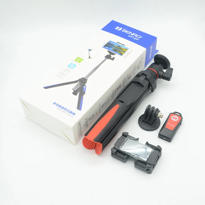 Benro 4 in 1 Extendable Selfie Stick Monopod Mini Table Tripod Phone Stand Holder Mount Bluetooth Remote For Huwei iPhone