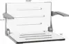 Silhouette Comfort Folding Wall Mount Shower Bench Seat with Arms White Seat with Silver Frame 16"D x 20.94"W x 12.75"H 2