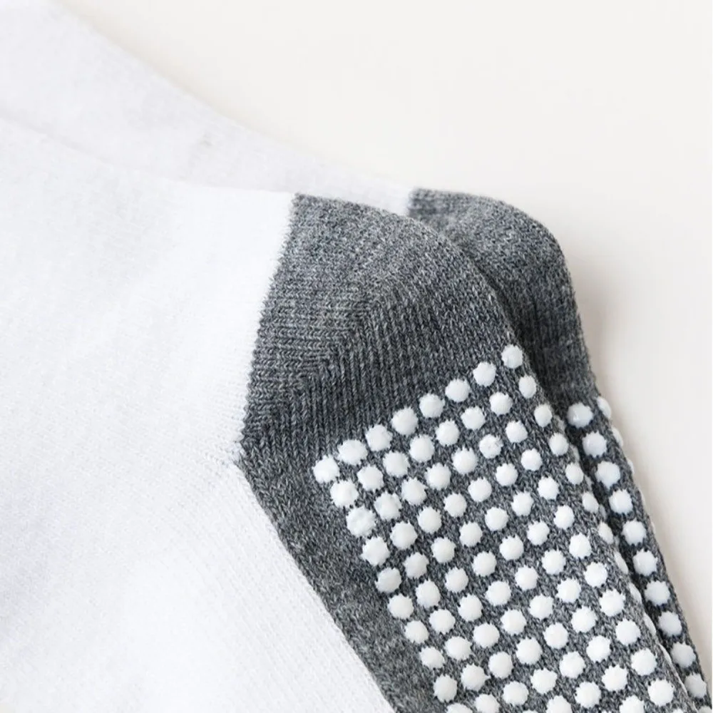 5Pairs Mid Tube Kids Anti-Slip Socks Solid Cotton Sticky Children's Floor Socks Breathable Non-Slip Gripper