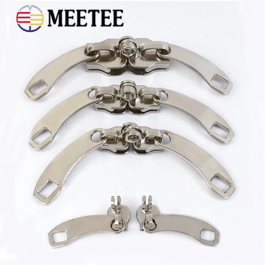 10/20pair 5 8 10 Zipper Head With Lock Hole For Nylon Zippers Suitcase Backpack Zip Puller