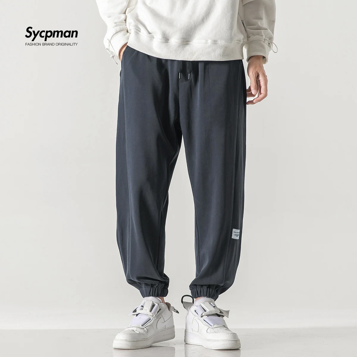 

Trousers Sports Harlan Legged Casual Pants Mens Tether Autumn and Winter Fashion Brand Japanese Simple Nine Cent Style Jogger