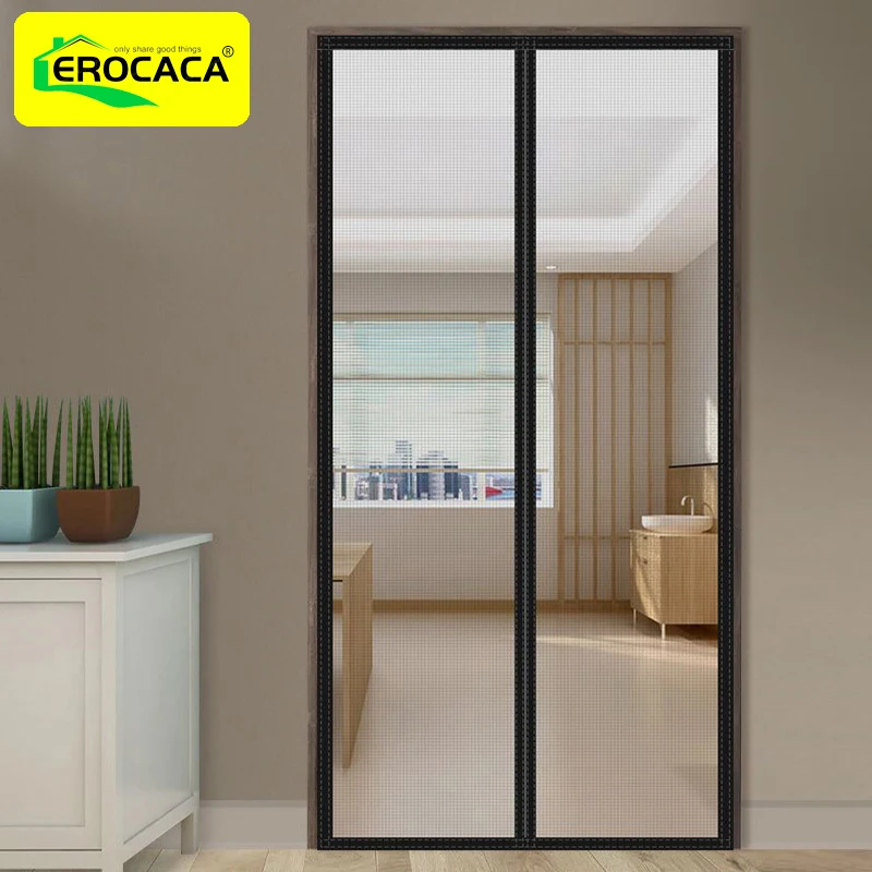 

EROCACA Magnetic Door Screen Very High Mosquito Net Custom Anti Insect Mesh Automatic Closing Curtain Applicable To Glass Door