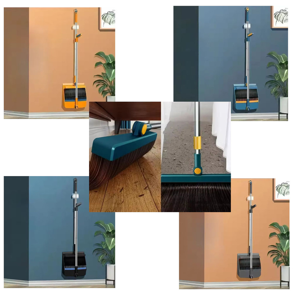 58/Broom set Household broom broom Dustpan set Brush head sweeping Individual sweep broom Foldable garbage shovel broom